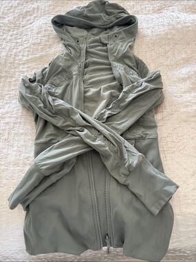 lululemon athletica Sage Green Hooded Zip Jacket